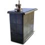 Panama Leather Bar Counter with Glass Top - Grey 