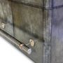 Panama Leather Bar Counter with Glass Top - Grey 