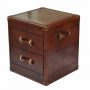 PANAMA COGNAC LEATHER 2  DRAWER SIDE TABLE | EX DISPLAY