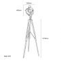 Two Tone Spotlight Floor Lamp with Wooden Tripod