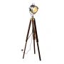 Two Tone Spotlight Floor Lamp with Wooden Tripod