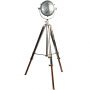 Rolls Headlamp Floor Lamp with Polished Nickel & Wood Tripod 