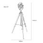 Rolls Headlamp Floor Lamp with Polished Nickel & Wood Tripod 
