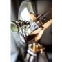 Rolls Headlamp Floor Lamp with Polished Nickel & Wood Tripod 