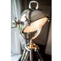 Rolls Headlamp Floor Lamp with Polished Nickel & Wood Tripod 