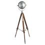 Rolls Headlamp Floor Lamp with Natural Wood Tripod 