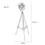 Rolls Headlamp Floor Lamp with Natural Wood Tripod 