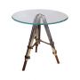 Large Radius Glass Side Table with Tripod Legs 