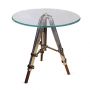 Radius Glass Side Table with Tripod Legs 