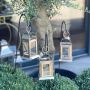 Three Mini Arch Tea Light Lanterns & Black Matt Stakes Bundle