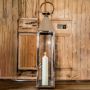 Stainless Steel Large Tall Venetian Lantern with Wooden Handle 