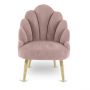 Chelsea Tulip Velvet Dusty Pink Chair with Gold Metal Legs 