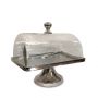 Rectangular Cake Plate with Glass Dome - Shiny Nickel | PRE-ORDER - DUE MID SEPTEMBER