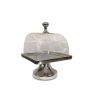 Square Cake Plate with Glass Dome - Shiny Nickel | PERFECTLY IMPERFECT