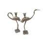 Pair Of Crane Candle Holders - Silver Finish