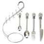 24 Piece Hammered Knot Cutlery Set & Stand