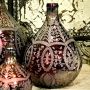 Medium Florentine Silk Red Etched Bottle Vase