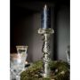 Large Antique Silver Twist Candle Stick