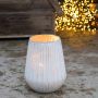 Large Gold & Snowy Bell Candle Holder 