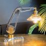 Desk Lamp with Nickel and Antique Brass Finish