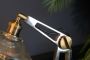 Desk Lamp with Nickel and Antique Brass Finish