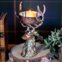 Stag Head with Decorative Foil Bowl incl. Marbles and Candle 