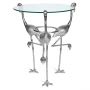 Flamingo Glass Top Side Table - Silver 