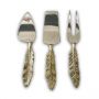 Golden Feather Three Piece Cheese Serving Set