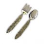 Golden Feather Salad Servers