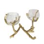 Gold Branch Double Tea Light Holder 