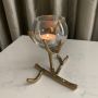 Gold Branch Single Tea Light Holder 