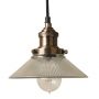 Antique Brass Pendant Fitment with Small Ribbed Triangular Shade | PRE-ORDER - DUE EARLY SEPTEMBER