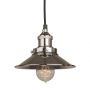 Polished Nickel Pendant Fitment with Small Polished Nickel Metal Triangular Shade 