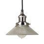 Polished Nickel Pendant Fitment with Small Ribbed Triangular Shade | PRE-ORDER - DUE EARLY SEPTEMBER