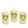 Set of Three Gold Cut Out Heart Candle Pins