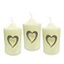 Set of Three Silver Cut Out Heart Candle Pins