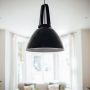 Domed Industrial Hanging Light - Black