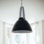 Two Tone Domed Industrial Pendant - Black Dome