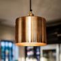 Moderne Large Antique Copper Cylinder Shade and Fitment 