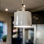 Moderne Small Grey Cylinder Shade with Nickel Fitment 