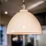 Moderne Large Cream Domed Shade and Nickel Fitment