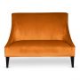 Marit Two-Seater Velvet Burnt Orange Sofa with Studs