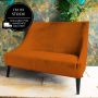 Marit Two-Seater Velvet Burnt Orange Sofa with Studs