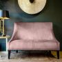 Marit Two-Seater Velvet Dusty Pink Sofa with Studs