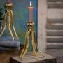 Jelly Fish Taper Candle Holder  Gold Finish