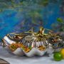 Large Shell Chip And Dip Bowl With Gold Octopus