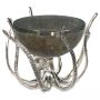 Octopus Stand With Dark Crackle Glass Bowl