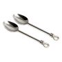 Pair of Polished Knot Medium Serving Spoons 