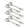 Set of 6 Polished Knot Large Tea Spoons