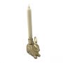 Bunny Rabbit Single Candle Holder - Shiny Gold Finish